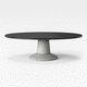 tavolo contemporaneo / in laminato / con supporto in calcestruzzo / ovale