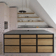 cucina contemporanea / in MDF / in acciaio inossidabile / in linoleum