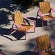 chaise longue contemporanea / in legno / in acciaio galvanizzato / da esterno