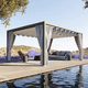 gazebo in alluminio / in PVC / tetto in tela / con struttura in alluminio