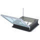 lucernario per tetto piano / per sistema di ventilazione / elettrico / con cornice di supporto in lamiera