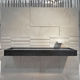 lavabo sospeso / in pietra naturale / rettangolare / contemporaneo