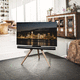 supporto per TV da terra contemporaneo / con cablaggio nascosto / in rovere / 600 x 400
