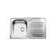 lavello a 1 vasca / con gocciolatoio / in acciaio inox / da incasso