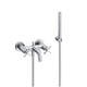 miscelatore doppio comando per lavabo / da parete / in metallo cromato / da bagno