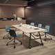 tavolo da riunione contemporaneo / in legno / in melaminico / con supporto in metallo
