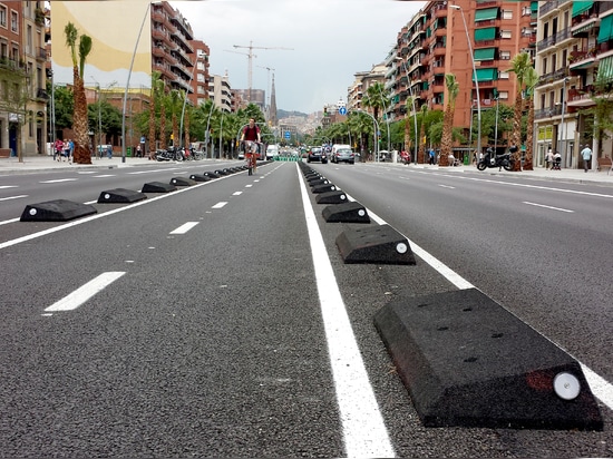 Cordoli delimitatori di piste ciclabili Barcellona