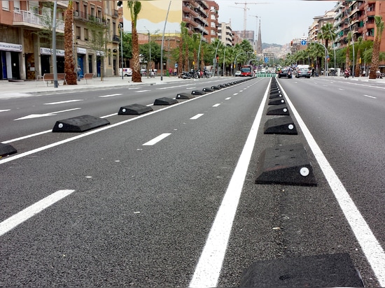 Cordoli delimitatori di piste ciclabili Barcellona