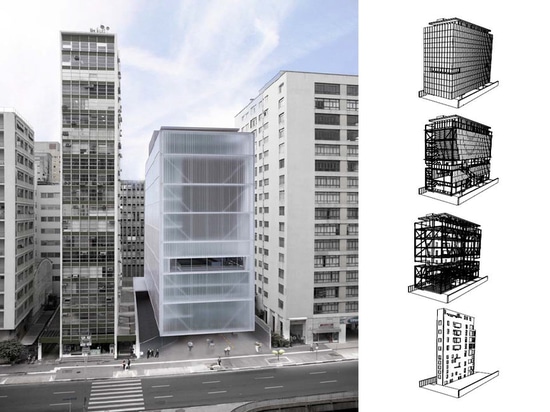 IMS – concetto di MOREIRA SALLES di INSTITUTO dall'architetto Andrade Morettin. Struttura da YCON Engenharia.