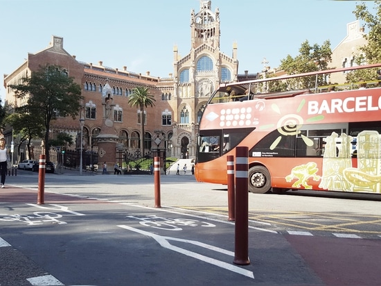 Pista ciclabile flessibile delle bitte