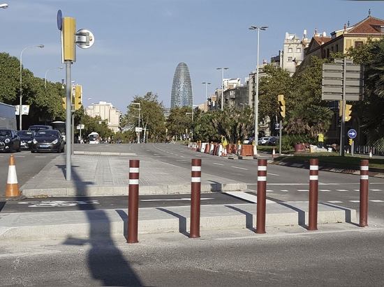 Bitte flessibili per le piste ciclabili a Barcellona