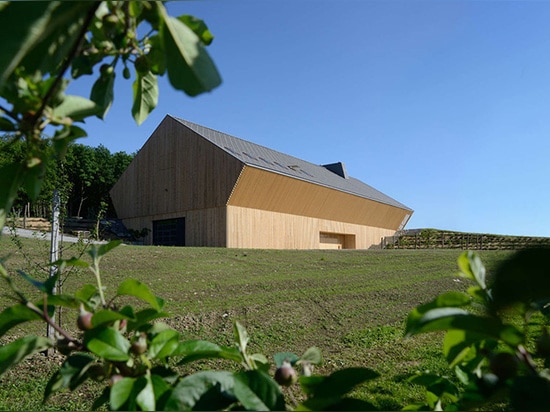 La stanza di assaggio notevole dello Schmidt della vigna è spostata in una grata di legno verticale