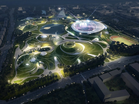 Terra PAZZA delle rotture sulla città universitaria «extraterrestra» di sport in Cina