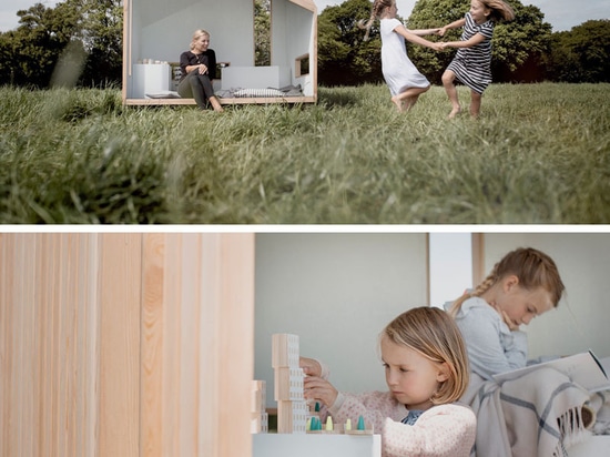 Questa casetta da gioco all'aperto per bambini è stata ispirata dal moderno design scandinavo della cabina