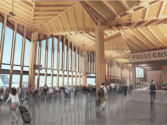 L'avveniristica costruzione del nuovo terminal dell'aeroporto Nelson utilizzerà materiali e tecnologie locali in legno.