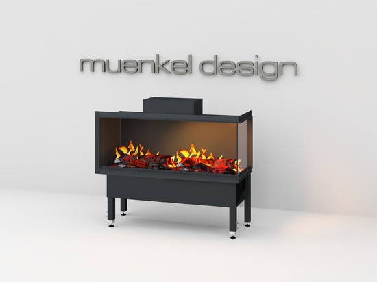 muenkel design wall fire electronic PRO FL / FR [installazione a parete inserto camino elettrico Opti-myst]