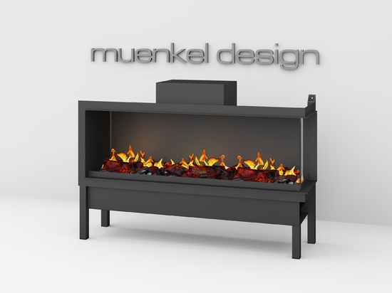 muenkel design wall fire electronic PRO FL / FR [installazione a parete inserto camino elettrico Opti-myst]