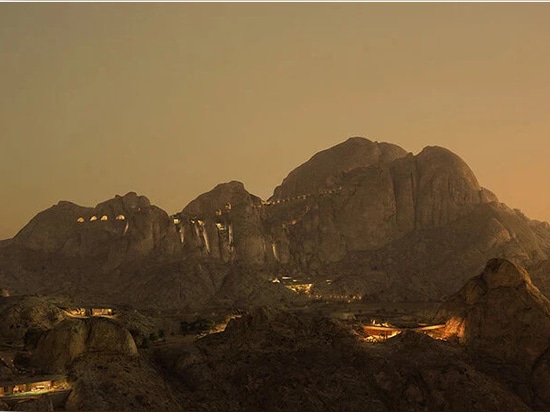 oppenheim architecture dà il via al desert rock resort nelle montagne dell'arabia saudita