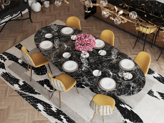 Tavolo da pranzo Pietra Oval XL Nero Marquina