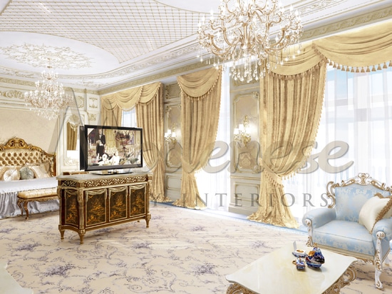 Idea di design per camera da letto di lusso su misura Splendida camera da letto classica per villa a Riyadh, Arabia Saudita