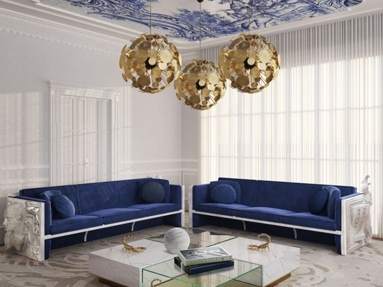 Un'area living all'insegna dell'opulenza