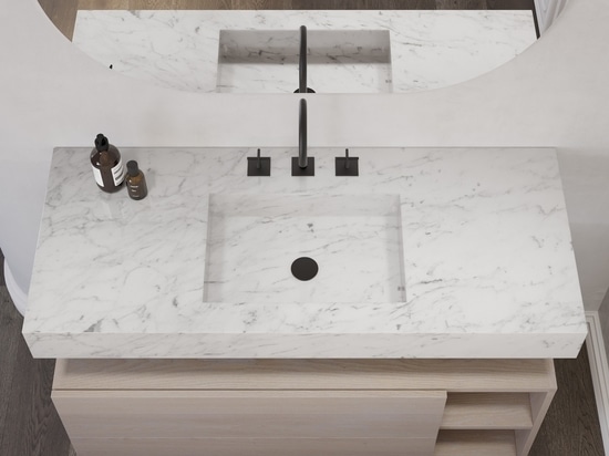 Andromeda Slim Marble - Lavabo singolo a parete