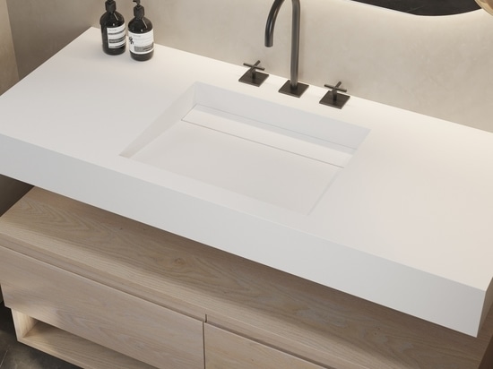 Cassiopeia Slim Corian® Lavabo singolo a parete