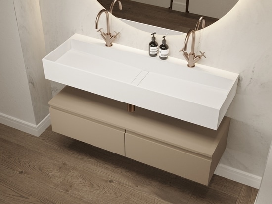 Lavatera Lavabo a parete con superficie solida