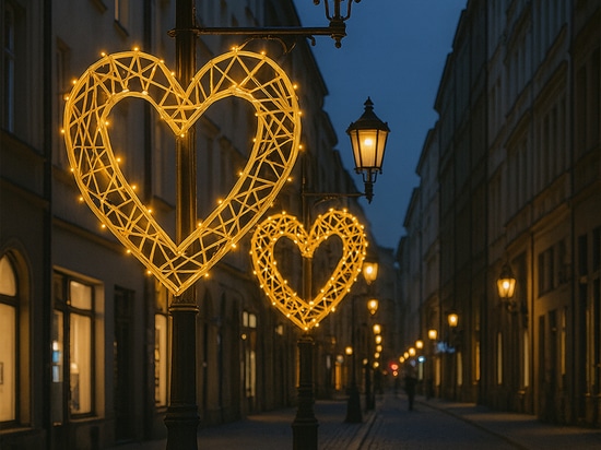Decorazioni di San Valentino negli spazi pubblici