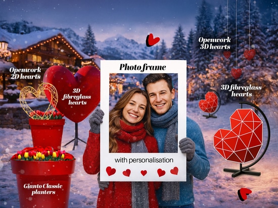 Decorazioni di San Valentino negli spazi pubblici
