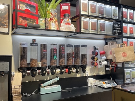 Distributori di caffè in grani a parete ermeticamente sigillati per la vendita al dettaglio di prodotti speciali