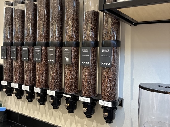 Distributori di caffè in grani a parete ermeticamente sigillati per la vendita al dettaglio di prodotti speciali