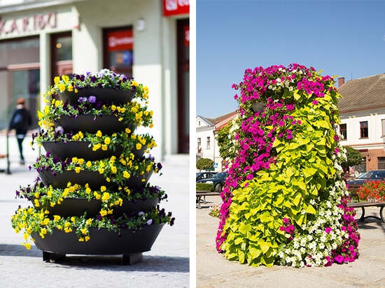 Torri di fiori nello spazio urbano: verde stagionale di forte impatto visivo