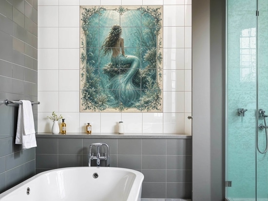 Murale con piastrelle a tema sirena