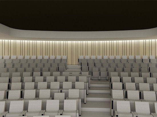 Rivestimento acustico in bambù nella nuova sede della Fondazione Mutua Madrileña