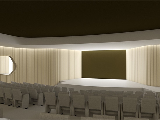 Rivestimento acustico in bambù nella nuova sede della Fondazione Mutua Madrileña