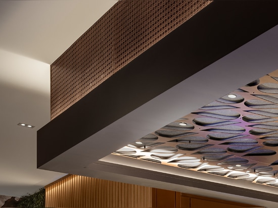 M33-5 con finitura in rame anticato placcato, utilizzato come elemento decorativo di rivestimento del soffitto sopra il bancone del bar del Jamul Casino
