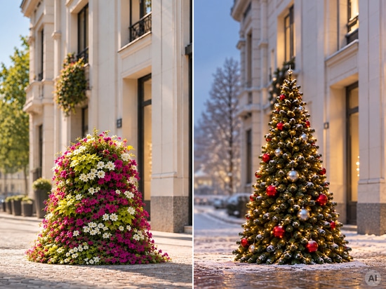 Dai fiori estivi alle decorazioni natalizie: una trasformazione stagionale