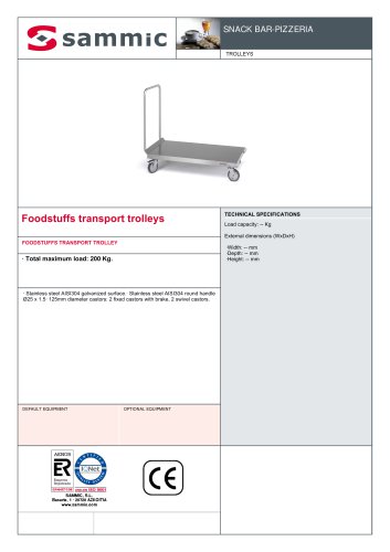 Foodstuffs transport trolleys