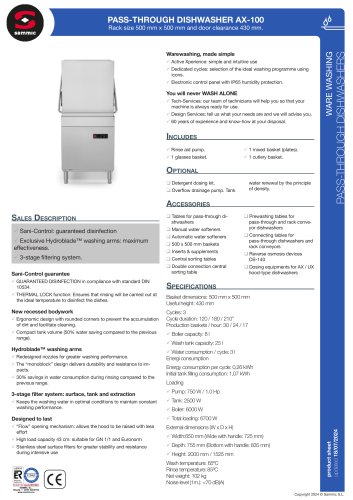 PASS-THROUGH DISHWASHER AX-100