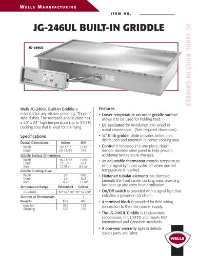 Built-In Griddles:JG246UL