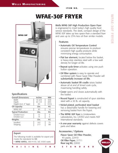 High Production Open Fryer