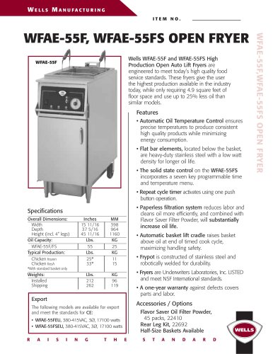 Open Auto-lift Fryers:High Production Open Fryer