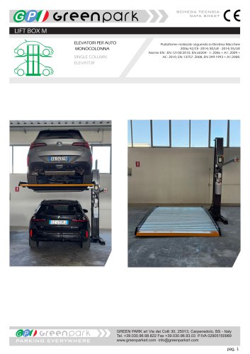 Scheda tecnica LIFT BOX M