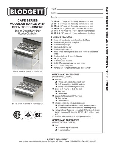 CAFE SERIES MODULAR RANGE WITH OPEN TOP BURNERS