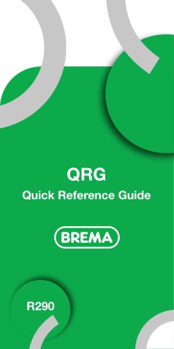 QRG Quick Reference Guide BREMA R290