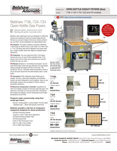 Belshaw 718L-724-734 Open Kettle Gas Fryers