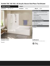 Exhibit TSC 102 102 x 42 Acrylic Alcove One-Piece Tub Shower