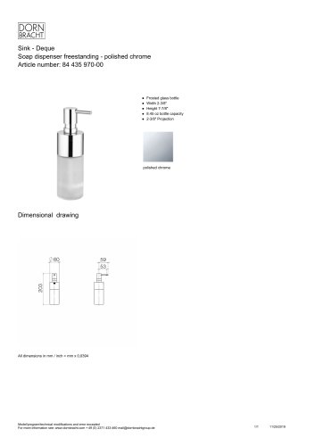 Soap dispenser freestanding - polished chrome