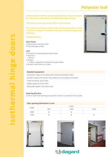 Hinged doors leaf polyester